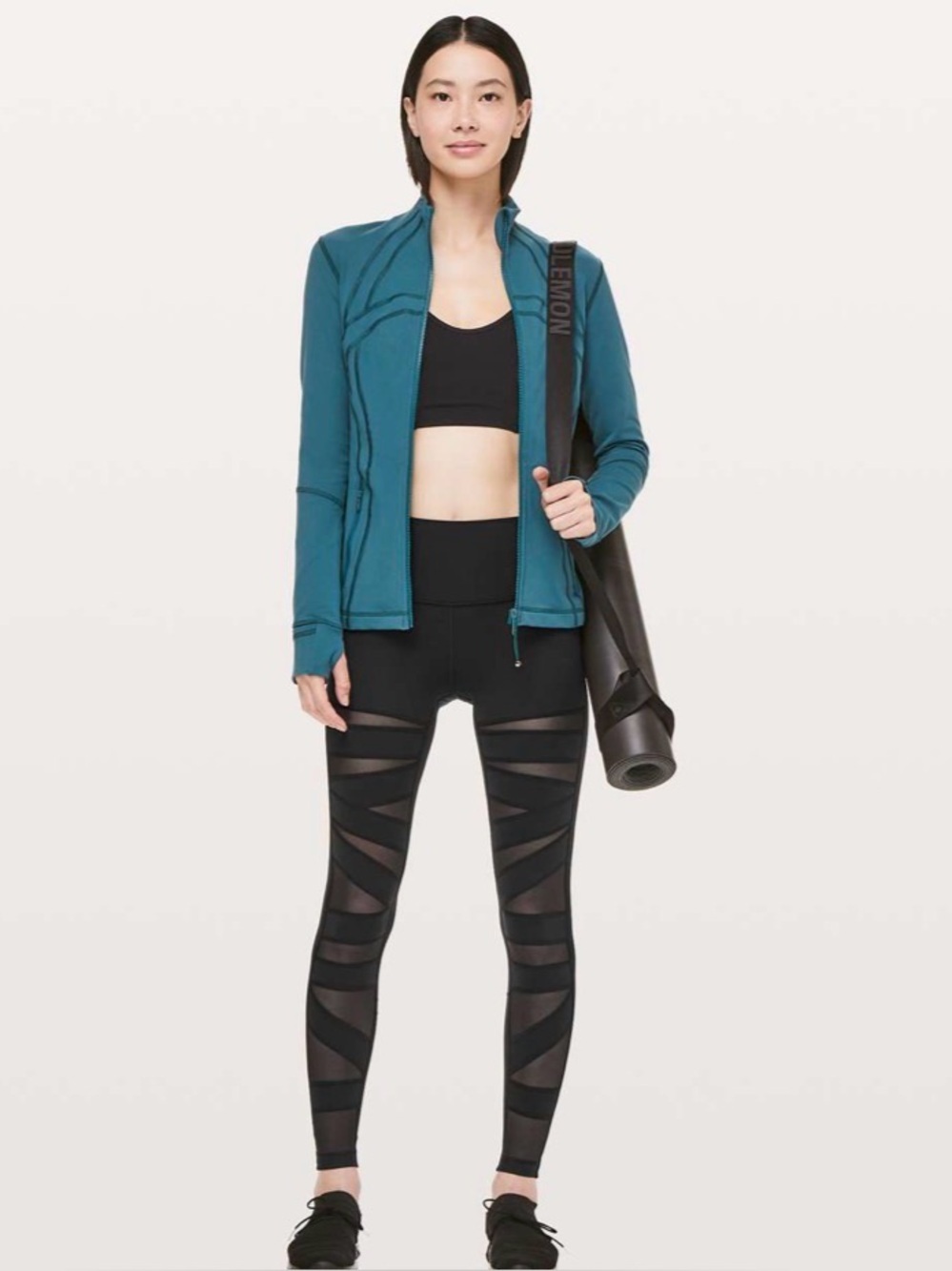 LULULEMON Wunder Under Tech Mesh Panel Leggings | 6 | Black